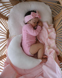 Handmade Baby Moon bouclé cushion for children’s bedroom décor