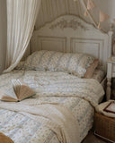 Little House on the Prairie children’s quilt set in soft cotton muslin with vintage floral print and storybook-inspired design.