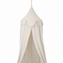 cotton muslin beige canopy with scalloped trimming