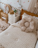 Full view of the Vintage Rose quilt set on a bed