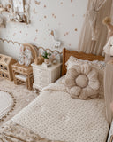 Vintage Rose floral bedding from Moon and Back Collective styled in a child’s bedroom
