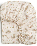 Floral patterned fitted cot sheet in soft and dreamy Bloom pattern